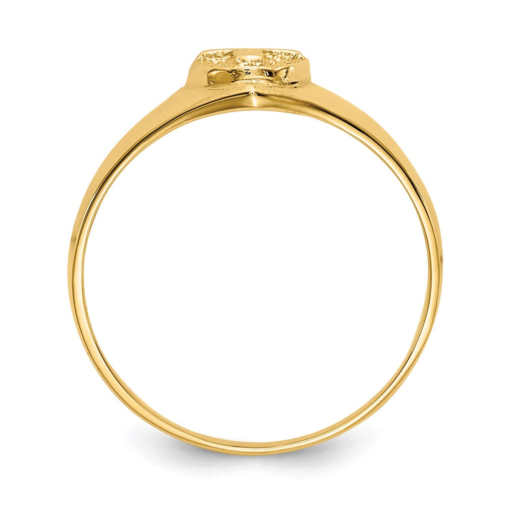 Gold Polished Children's Cross Rings