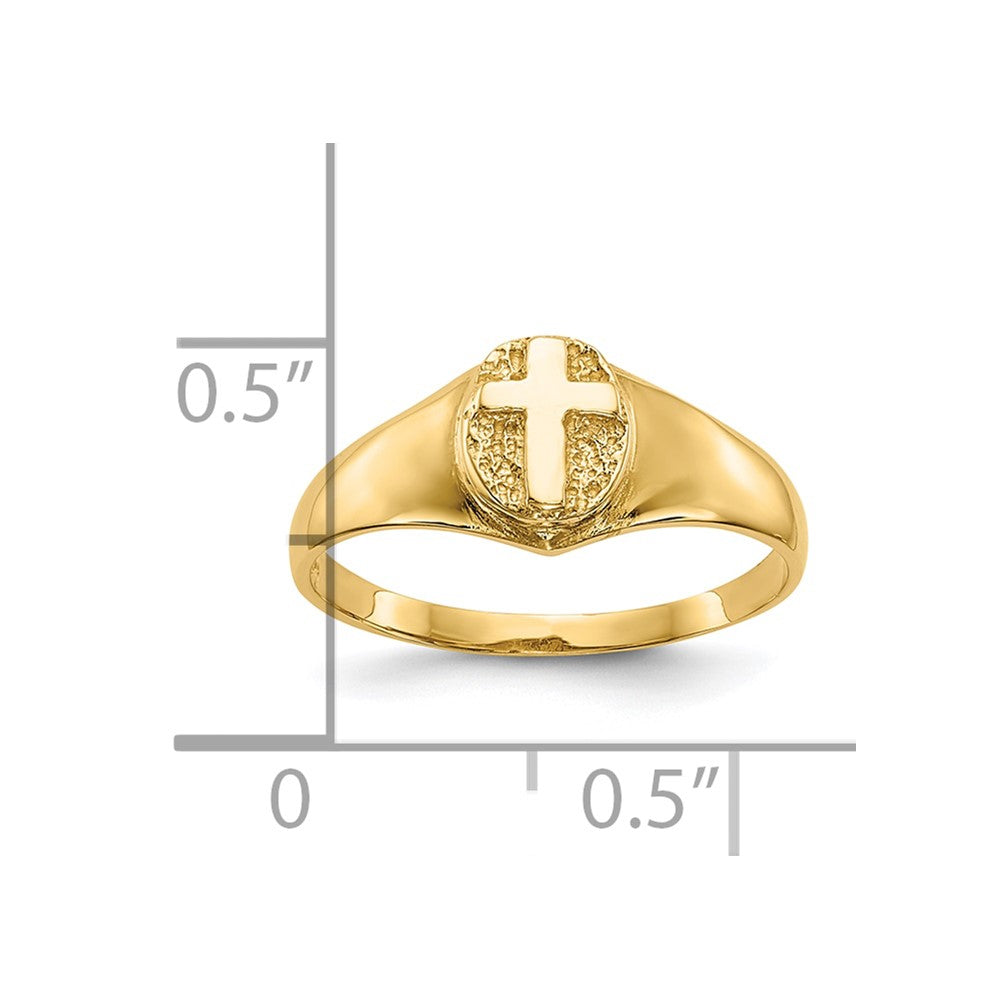 Gold Polished Children's Cross Rings