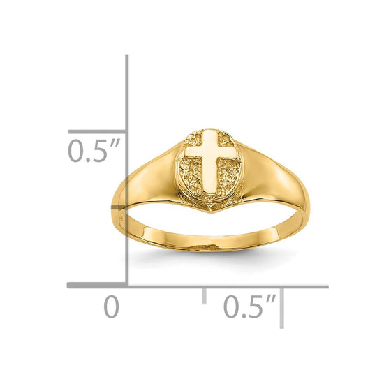 10k Childs Polished Cross Ring