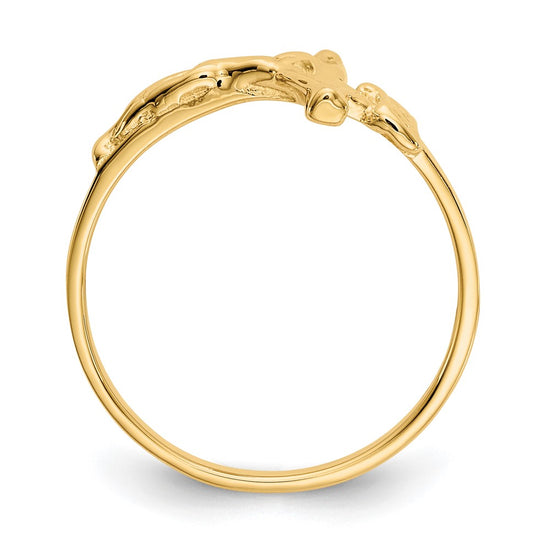 Gold Polished Children's Cross Rings