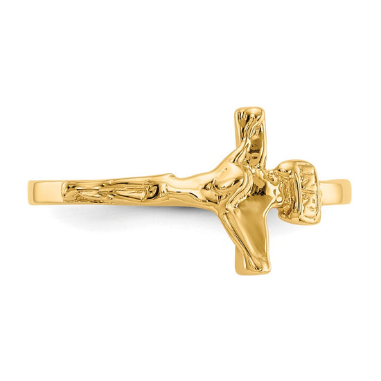 Gold Polished Children's Cross Rings