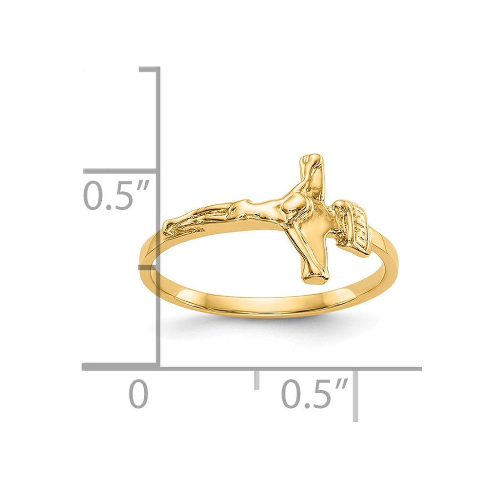 Gold Polished Children's Cross Rings