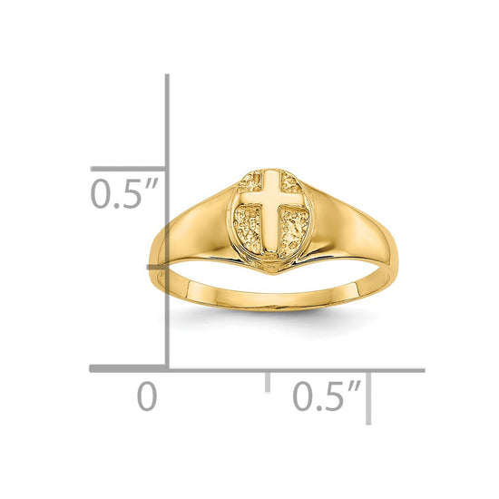 Gold Polished Children's Cross Rings