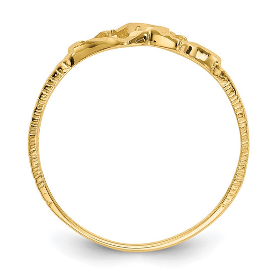 Gold Polished Children's Heart Rings