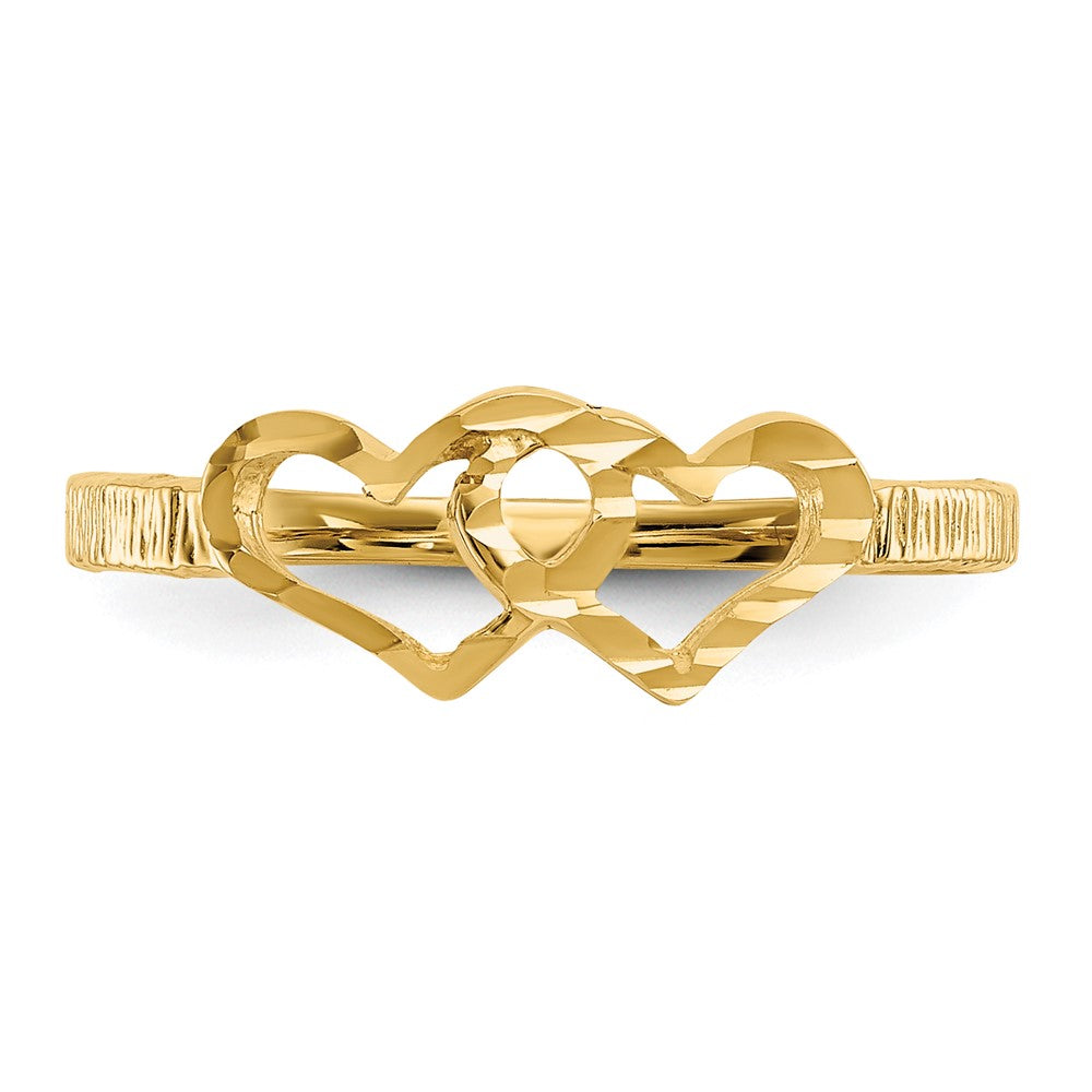 Gold Polished Children's Heart Rings