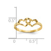 Gold Polished Children's Heart Rings