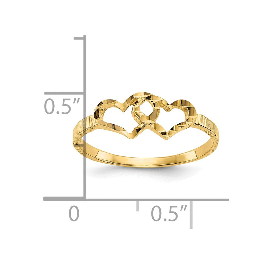 Gold Polished Children's Heart Rings