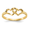 Gold Polished Children's Heart Rings