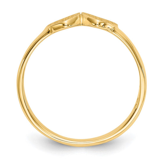 Gold Polished Children's Heart Rings