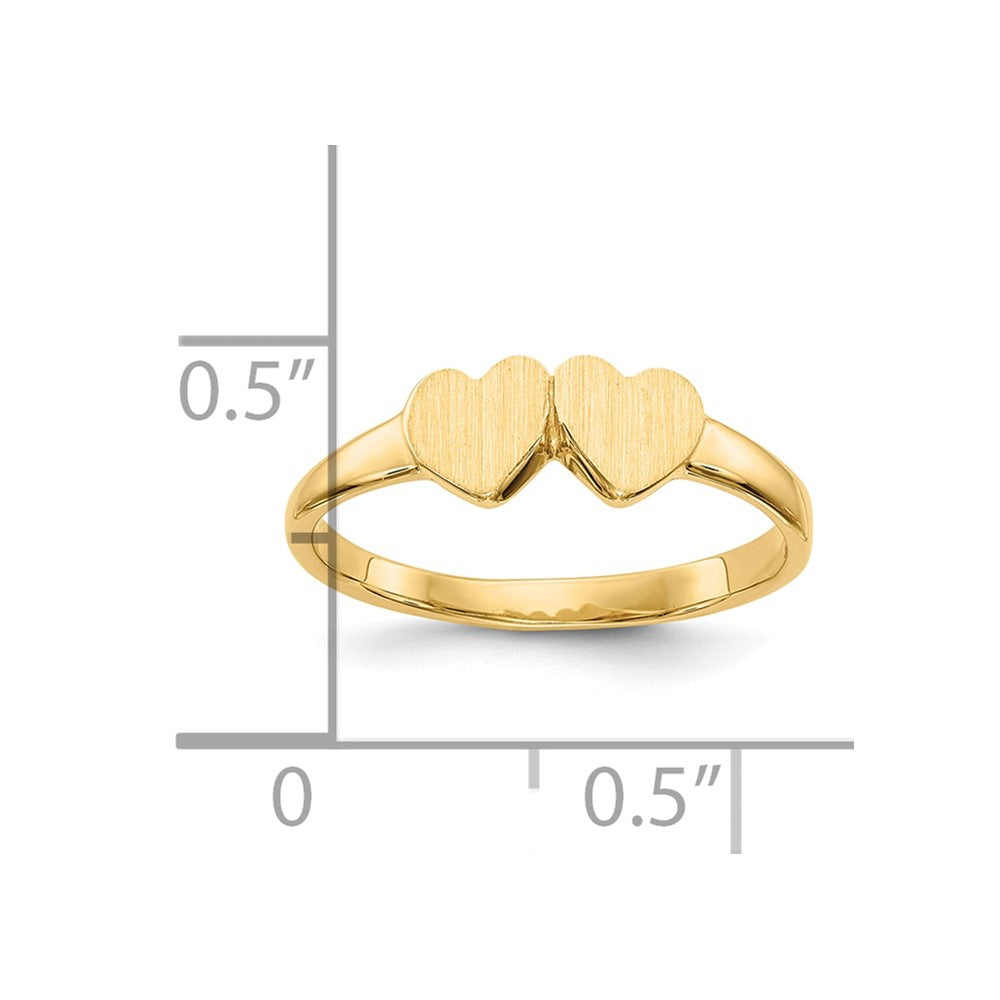 Gold Polished Children's Heart Rings