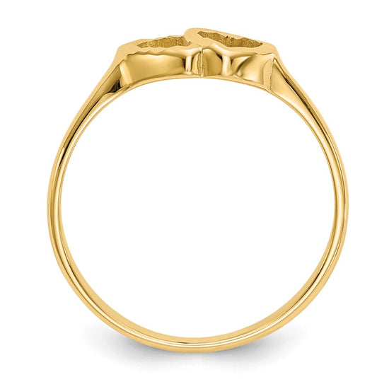 Gold Polished Children's Heart Rings