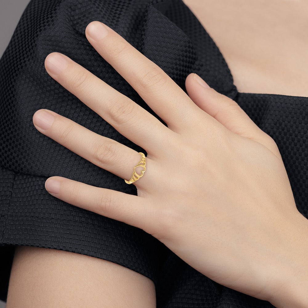 Gold Polished Children's Heart Rings