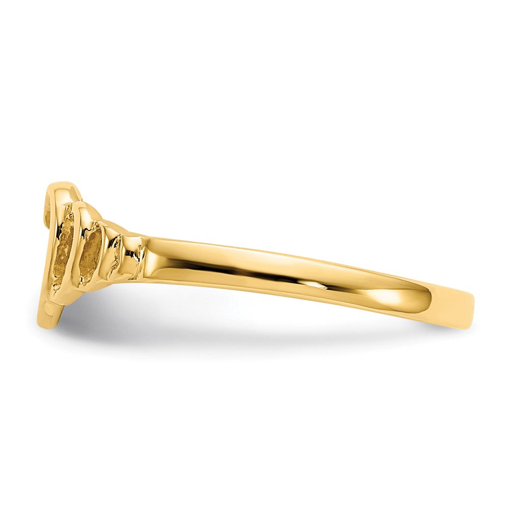 Gold Polished Children's Heart Rings