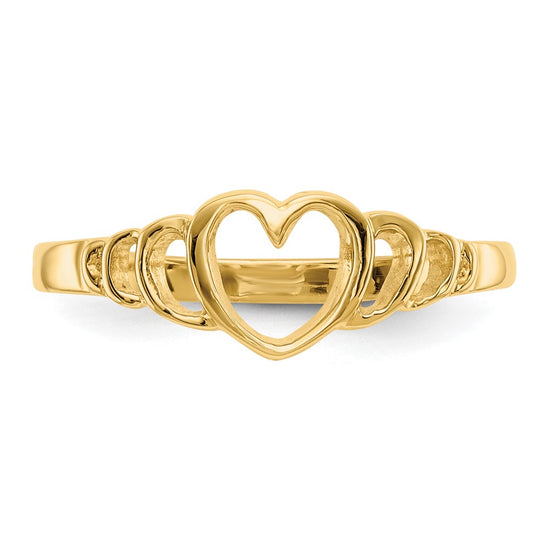 Gold Polished Children's Heart Rings