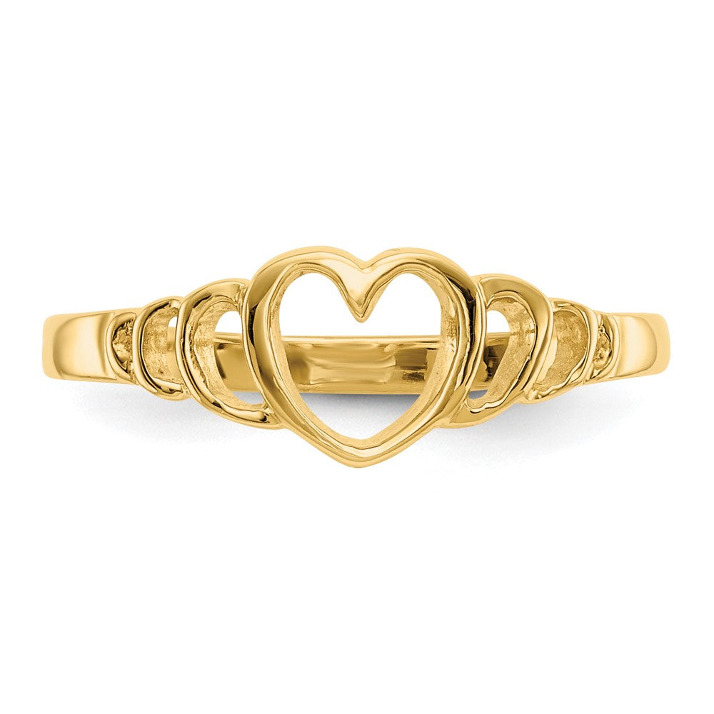Gold Polished Children's Heart Rings