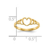 Gold Polished Children's Heart Rings