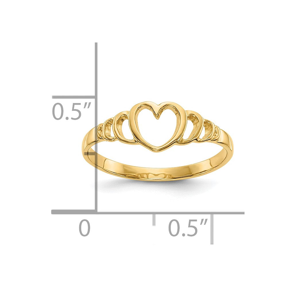 Gold Polished Children's Heart Rings