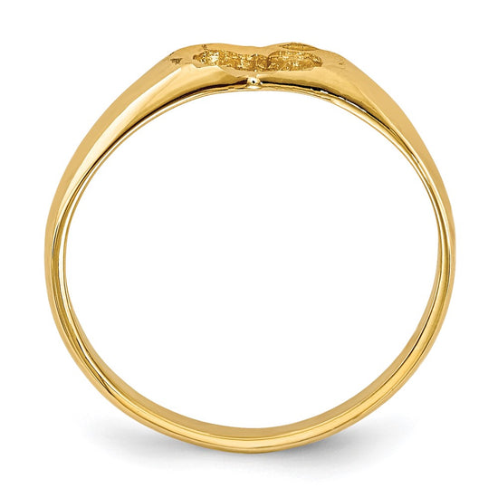Gold Polished Children's Heart Rings