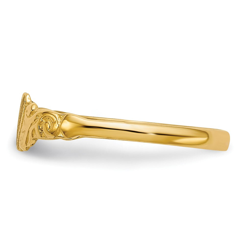 Gold Polished Children's Heart Rings