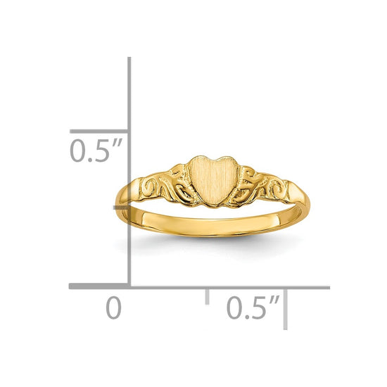 Gold Polished Children's Heart Rings