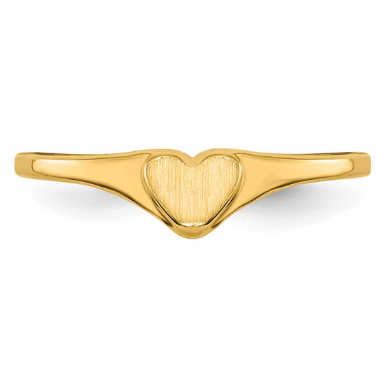 Gold Polished Children's Heart Rings