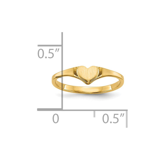 Gold Polished Children's Heart Rings