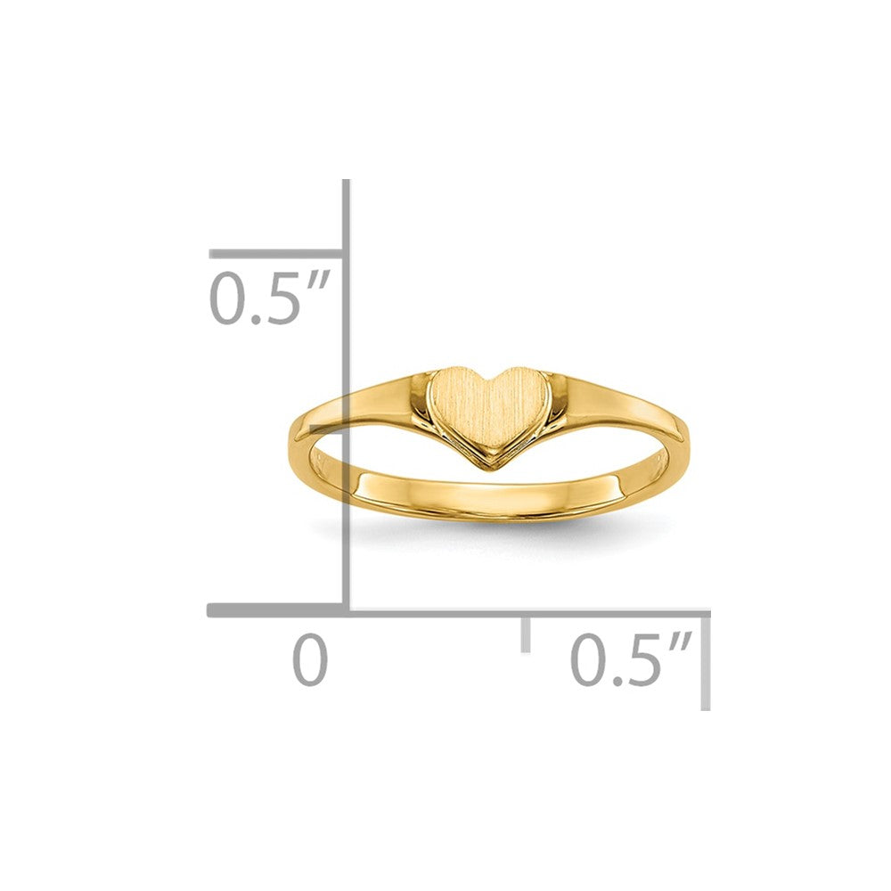 Gold Polished Children's Heart Rings
