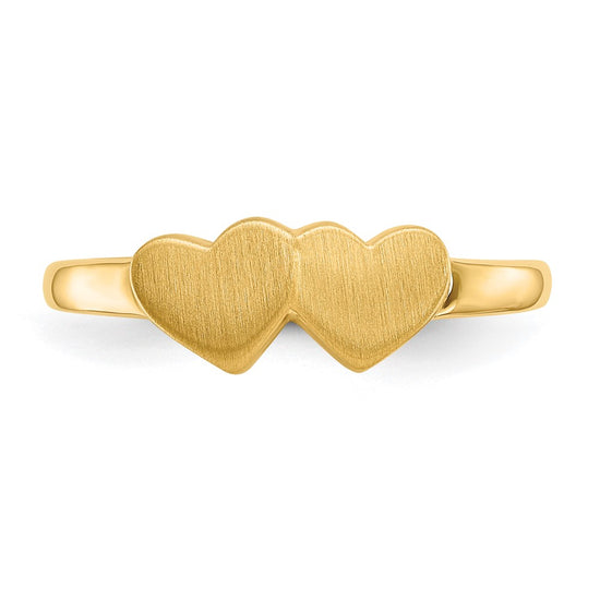 Gold Polished Heart Signet Ring