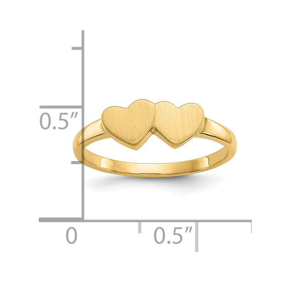 Gold Polished Heart Signet Ring