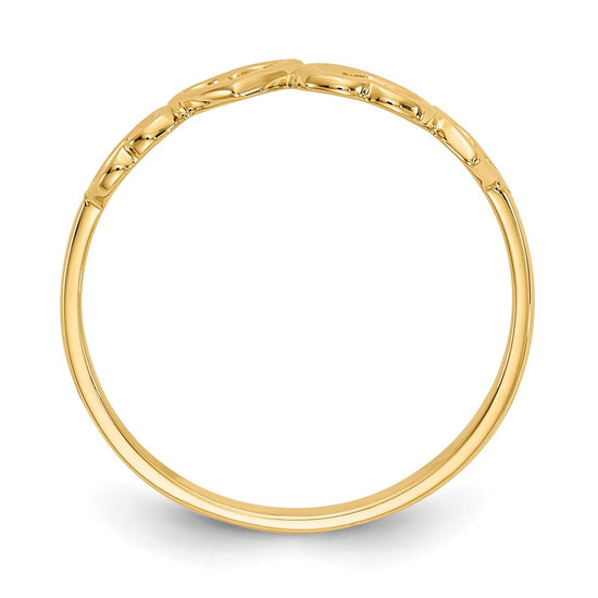 Gold Polished Heart Rings