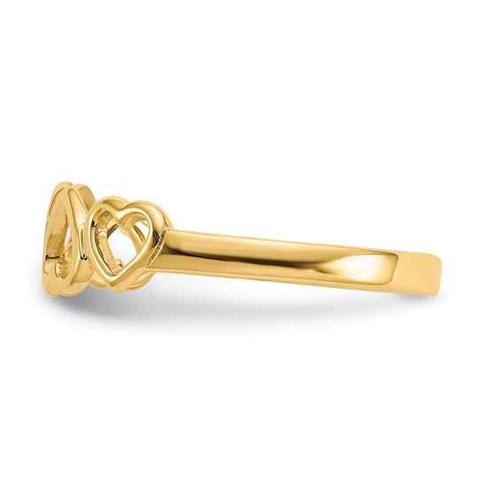 Gold Polished Heart Rings