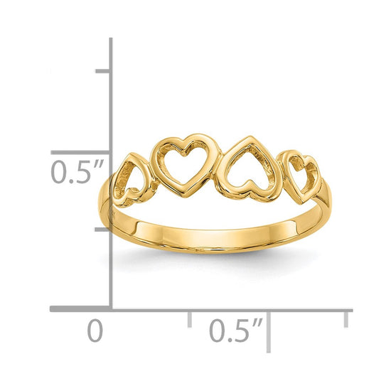Gold Polished Heart Rings