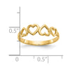 Gold Polished Heart Rings
