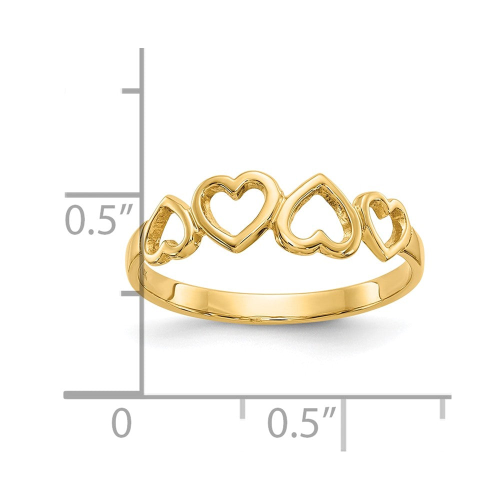 Gold Polished Heart Rings
