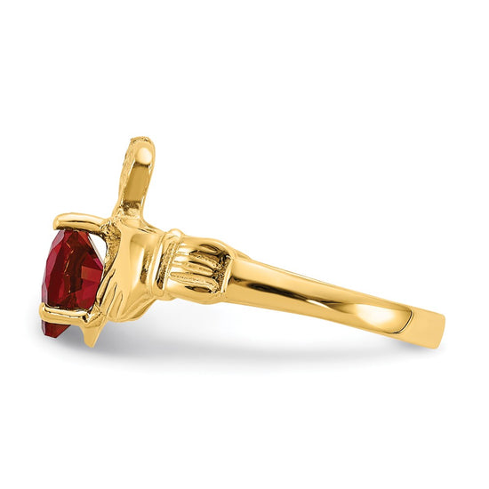 10k CZ Birthstone Claddagh Rings