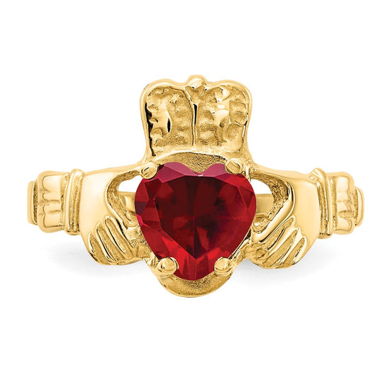 10k CZ Birthstone Claddagh Rings