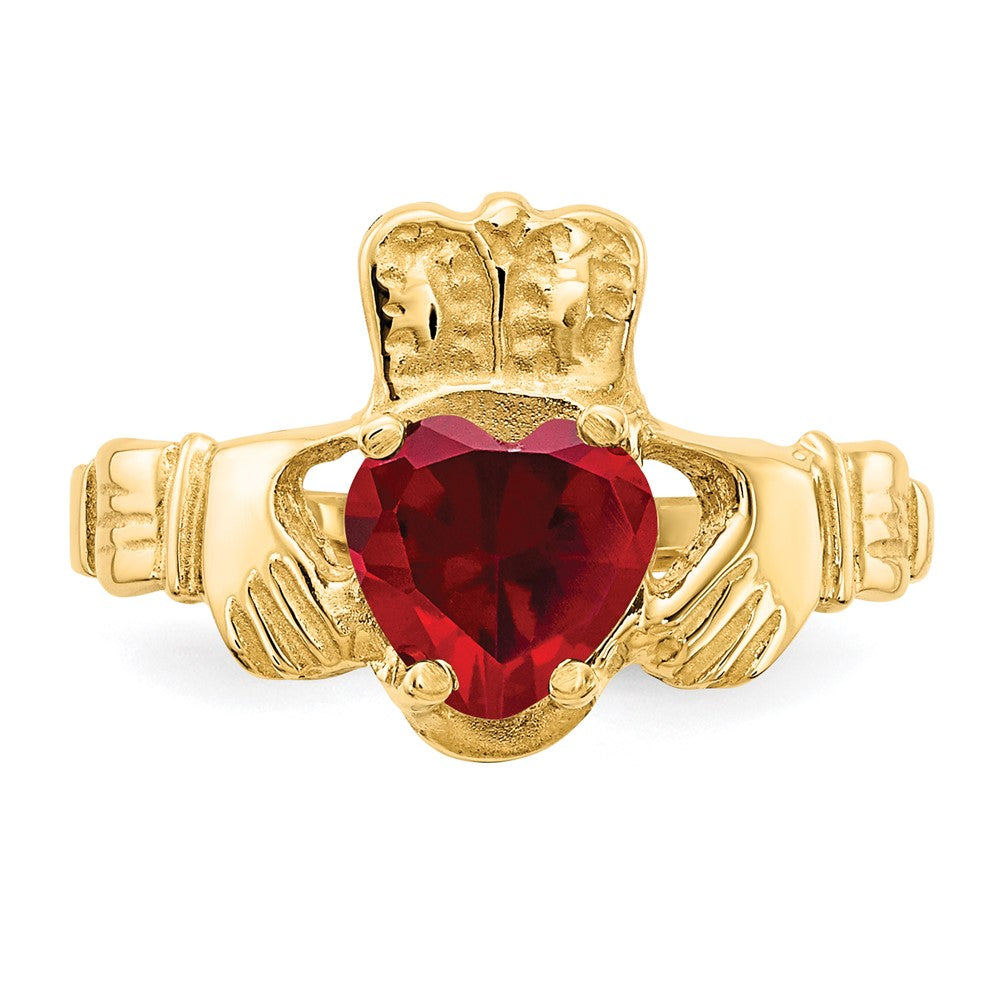 10k CZ Birthstone Claddagh Rings