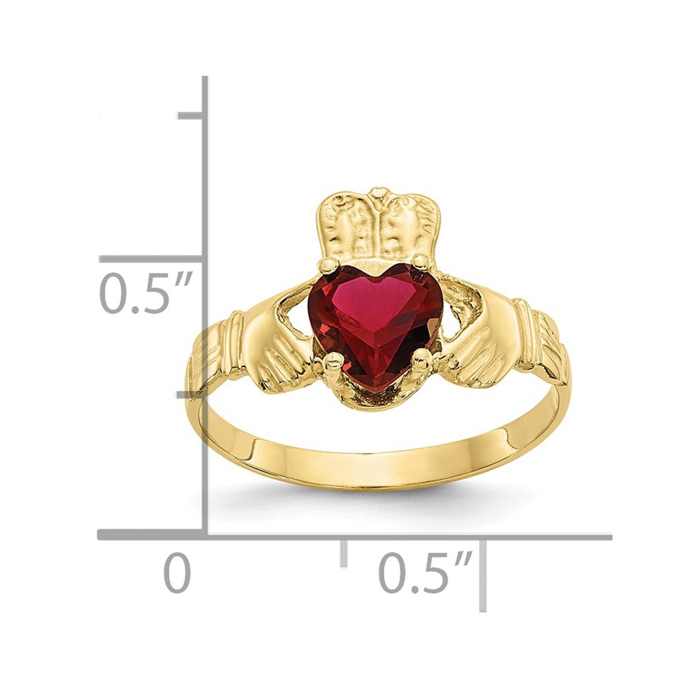 10k CZ Birthstone Claddagh Rings