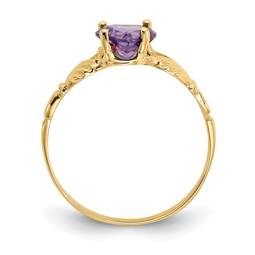 10k CZ Birthstone Claddagh Rings