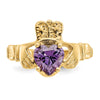 10k CZ Birthstone Claddagh Rings