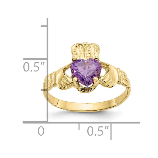 10k CZ Birthstone Claddagh Rings