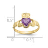 10k CZ Birthstone Claddagh Rings