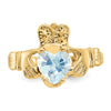 10k CZ Birthstone Claddagh Rings