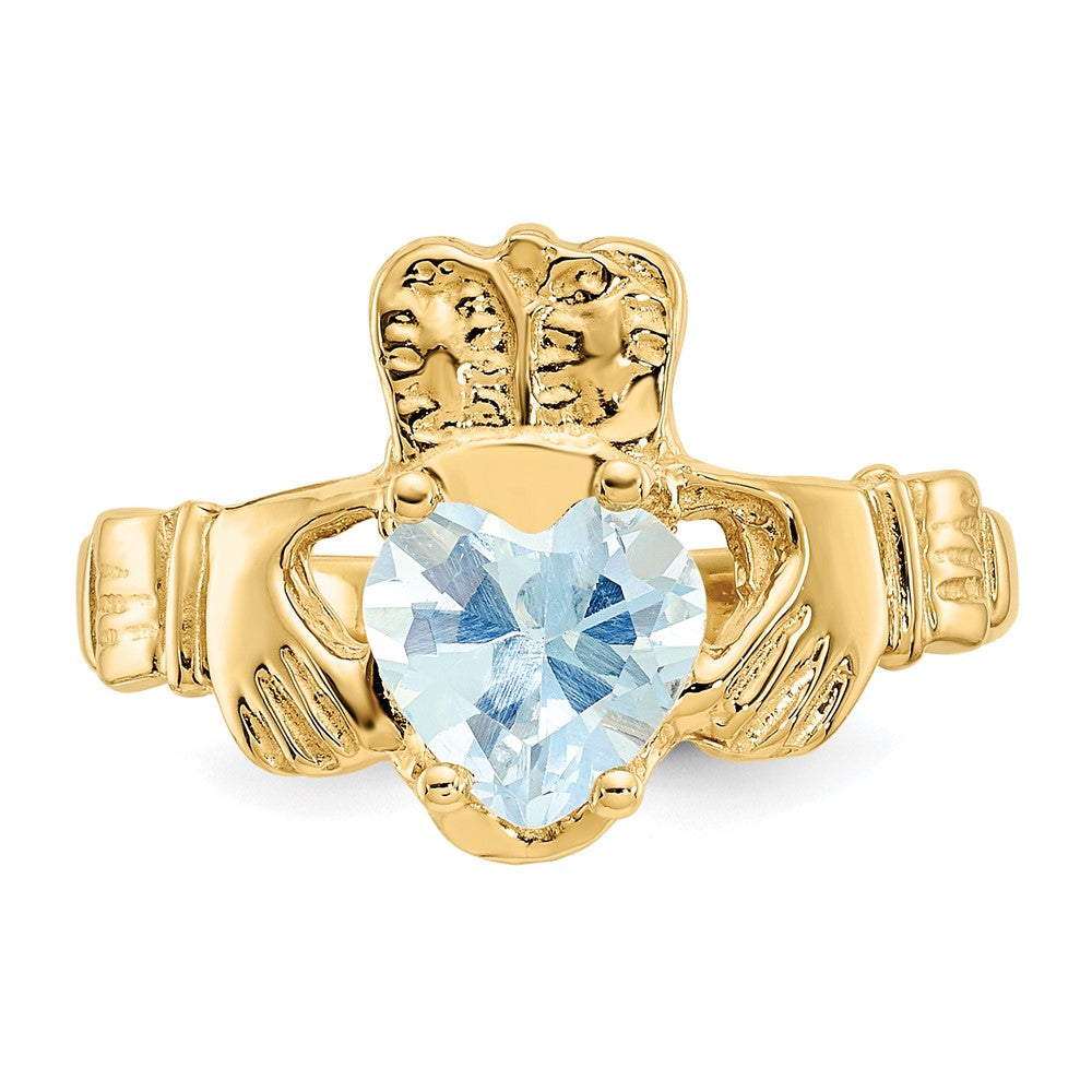 10k CZ Birthstone Claddagh Rings