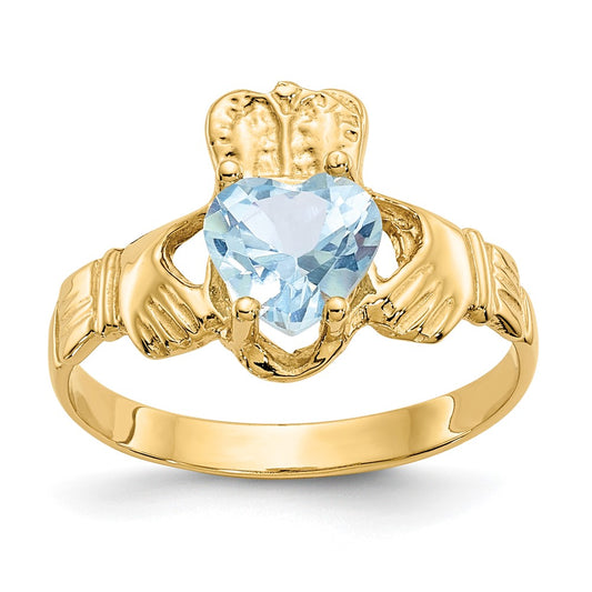 10k CZ Birthstone Claddagh Rings