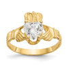 10k CZ Birthstone Claddagh Rings