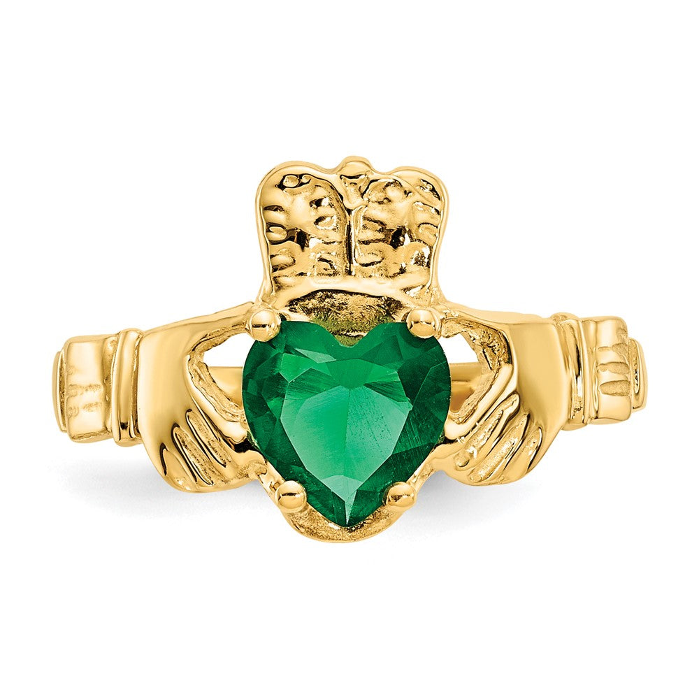 10k CZ Birthstone Claddagh Rings