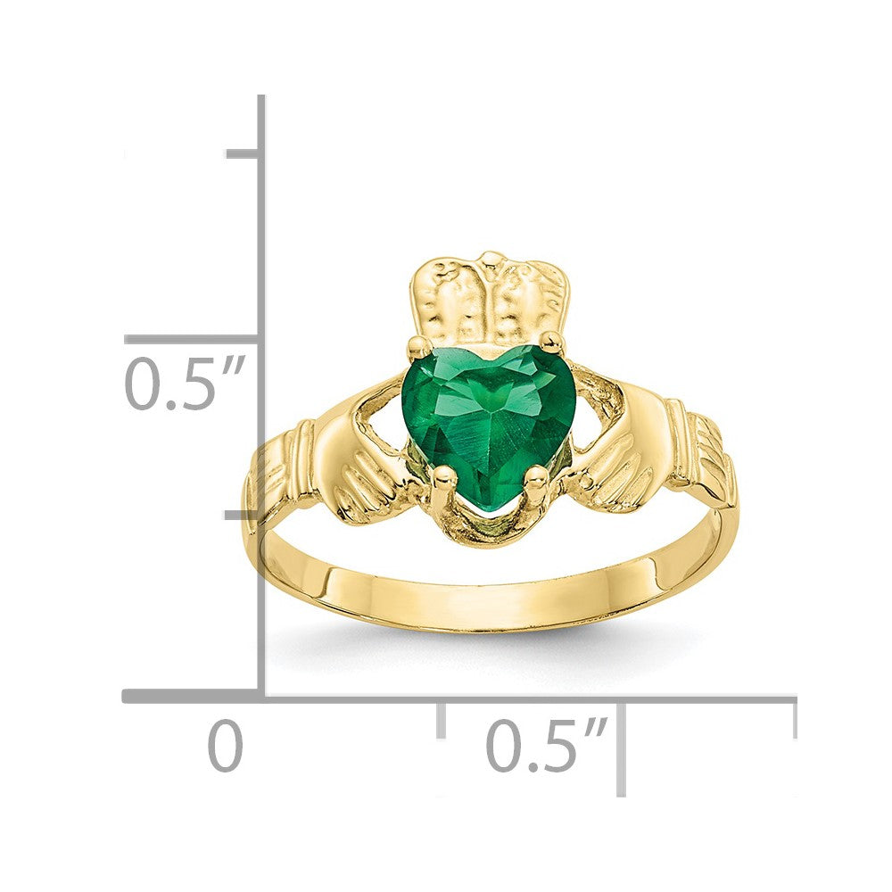 10k CZ Birthstone Claddagh Rings
