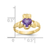 10k CZ Birthstone Claddagh Rings
