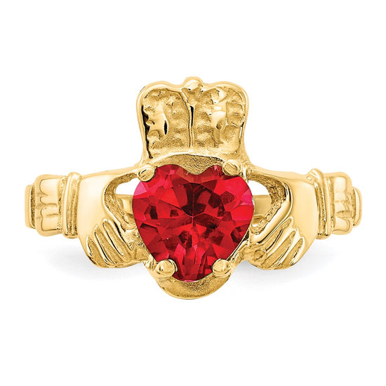 10k CZ Birthstone Claddagh Rings